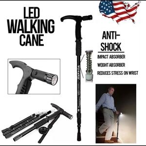 2x Trekking Poles / Walking Canes With LED Light